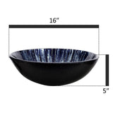 Elecwish Dark Blue Round Bathroom Vessel Sink BG1003, view 6
