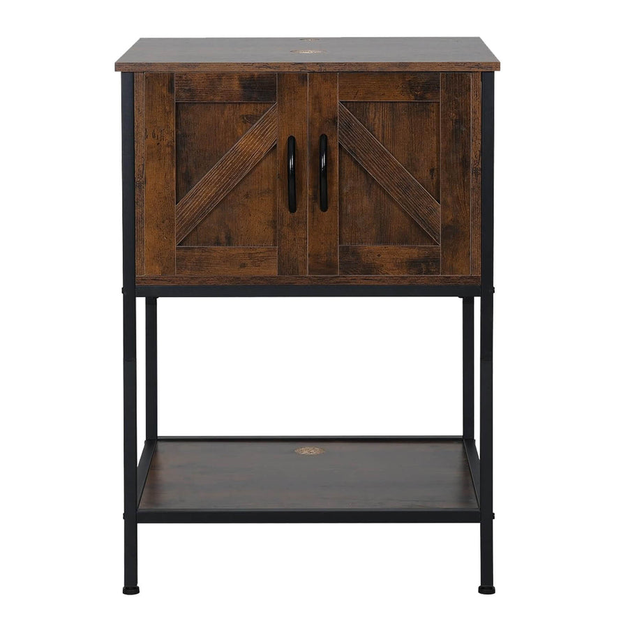 Elecwish Dark Brown Vanity with Double Storage BA029