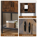 Elecwish Dark Brown Vanity with Double Storage BA029, view 5