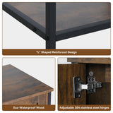 Elecwish Dark Brown Vanity with Double Storage BA029, view 6