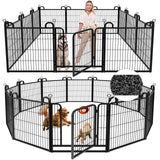 Elecwish Dog Playpen Outdoor 16 Piece Panels Heavy Duty Dog Fence 40" Height Anti-Rust with Doors Portable for RV Camping Yard, Total 36FT, 102 Sq.ft, Snowy Black PDF8002, view 2