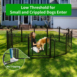Elecwish Dog Playpen Outdoor 16 Piece Panels Heavy Duty Dog Fence 40" Height Anti-Rust with Doors Portable for RV Camping Yard, Total 36FT, 102 Sq.ft, Snowy Black PDF8002, view 3