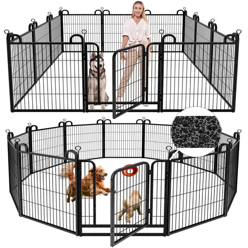 Elecwish Dog Playpen Outdoor Extra Wide 12 Panels Heavy Duty Dog Fence