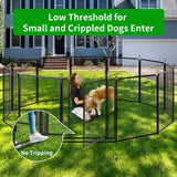 Elecwish Dog Playpen Outdoor Extra Wide 12 Piece Panels Heavy Duty Anti-Rust Coating-Strengthened Dog Fence 40" Height with Doors Portable for RV Camping Yard, Total 32FT, 79 Sq.ft, Snowy Black PS781, view 2