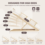 Elecwish Dog Ramp for Bed Adjustable Ramps for Small Dogs to Get on Bed, Up to 28.5 Inches, 48'' Long,120lbs with Anti-Slip Grip & Safety Rail PA915, view 2