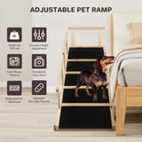Elecwish Dog Ramp for Bed Adjustable Ramps for Small Dogs to Get on Bed, Up to 28.5 Inches, 48'' Long,120lbs with Anti-Slip Grip & Safety Rail PA915, view 3