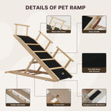 Elecwish Dog Ramp for Bed Adjustable Ramps for Small Dogs to Get on Bed, Up to 28.5 Inches, 48'' Long,120lbs with Anti-Slip Grip & Safety Rail PA915, view 4