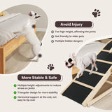 Elecwish Dog Ramp for Bed Adjustable Ramps for Small Dogs to Get on Bed, Up to 28.5 Inches, 48'' Long,120lbs with Anti-Slip Grip & Safety Rail PA915, view 5