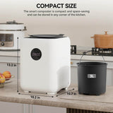 Elecwish Electric Composter for Kitchen, Smart Compost Bin Odorless with 3L/3 Modes/Self-Cleaning/LED Display/Quiet, Turn Food Waste into Fertilizer for Garden AS049, view 2