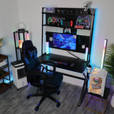 Elecwish RGB LED Gaming Desk With Pegboard X-001 [Deal Price $99], view 4