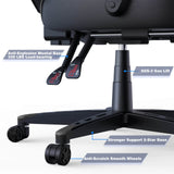 Elecwish Ergonomic Gaming Chair, Reclining Computer Chair, Pure Black Widen Thicken Seat, Footrest, Lumbar Support, Headrest, Big and Tall, PU Leather, High Back Office Chair, Adults, Home Office, view 6