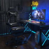 ELECWISH Gaming Chair, Reclining Computer Chair with Footrest and Lumbar Support, High Back Ergonomic for Adults with Headrest PU Leather OC087, view 2