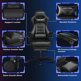 ELECWISH Gaming Chair, Reclining Computer Chair with Footrest and Lumbar Support, High Back Ergonomic for Adults with Headrest PU Leather OC087, view 6