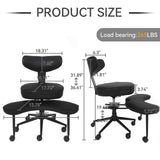 ELECWISH Meditation Chair, Cross Legged ADHD Office Chair for Adults with Wing Back Support, Ergonomic Kneeling Yoga Desk Use with Wheels, Height Adjustable seat and Leg Rest, Black  OC140, view 2