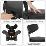 ELECWISH Meditation Chair, Cross Legged ADHD Office Chair for Adults with Wing Back Support, Ergonomic Kneeling Yoga Desk Use with Wheels, Height Adjustable seat and Leg Rest, Black  OC140, view 6