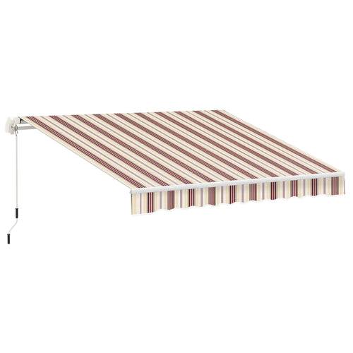 ELECWISH Outsunny 13' x 8' Retractable Awning - UV & Water-Resistant, Red Stripes