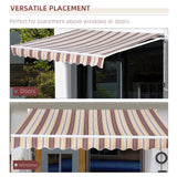 ELECWISH Outsunny 13' x 8' Retractable Awning - UV & Water-Resistant, Red Stripes, view 5