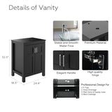 Elecwish Black Bathroom Vanity Set Combo with Vessel Sink HW1120, view 3