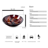 Elecwish Flame Red Round Artistic Glass Basin BA20075, view 4