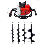 ELECWISH 2.7HP Gas-Powered Post Hole Digger with 4 Drill Bits, view 2