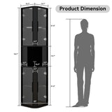 Elecwish Glass Display Cabinet Doors 78‘’ Tall Corner Display Case with Lights for Collectibles 5-Tier Curio Storage Shelf for Toys, Books, Black IF179, view 4