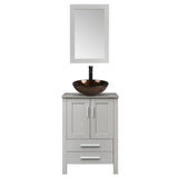 Elecwish Gray Wood Bathroom Cabinet Combo Set BV1010-GY, view 3