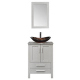 Elecwish Gray Wood Bathroom Cabinet Combo Set BV1010-GY, view 5