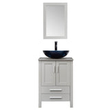 Elecwish Gray Wood Bathroom Cabinet Combo Set BV1010-GY, view 6