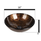 Elecwish Brown Round Glass Vessel Sink BA20062, view 6