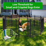 Elecwish Heavy Duty Dog Playpen: 12 Steel Panels 47" Height, Square Steel Pipe with Reinforced Crossbars, 27FT 57 Sq.ft Portable Fence for Yard RV Camping, Snowy Black PDF8007, view 2