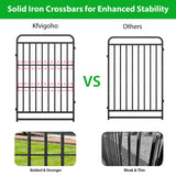 Elecwish Heavy Duty Dog Playpen: 12 Steel Panels 47" Height, Square Steel Pipe with Reinforced Crossbars, 27FT 57 Sq.ft Portable Fence for Yard RV Camping, Snowy Black PDF8007, view 3