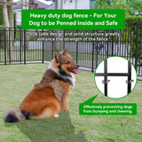Elecwish Heavy Duty Dog Playpen: 12 Steel Panels 47" Height, Square Steel Pipe with Reinforced Crossbars, 27FT 57 Sq.ft Portable Fence for Yard RV Camping, Snowy Black PDF8007, view 4