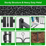 Elecwish Heavy Duty Dog Playpen: 12 Steel Panels 47" Height, Square Steel Pipe with Reinforced Crossbars, 27FT 57 Sq.ft Portable Fence for Yard RV Camping, Snowy Black PDF8007, view 6