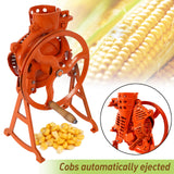 ELECWISH Heavy Duty Manual Corn Sheller with Wooden Handle - Cast Iron, Orange, view 3