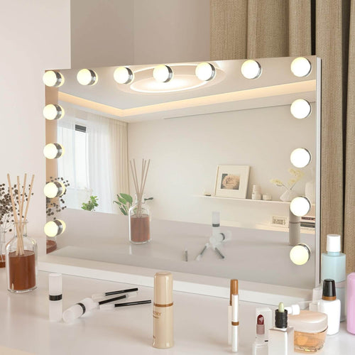 Elecwish Hollywood Vanity Mirror with Lights 15 Bulbs HW1156