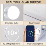 Elecwish Hollywood Vanity Mirror with Lights 15 Bulbs HW1156, view 3