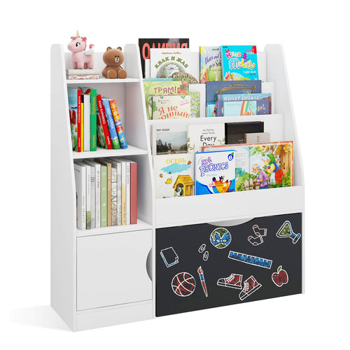 Elecwish Kids Bookshelf and Toy Storage Organizer with Blackboard BB011