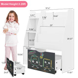 Elecwish Kids Bookshelf and Toy Storage Organizer with Blackboard BB011, view 6