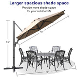 Elecwish 10ft Outdoor Patio Umbrella, Double Sided Market Rectangle Umbrella with Crank Handle,Large Sun Shade for Outside Deck,Backyard,Garden OD025, view 4