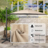 Elecwish 10ft Outdoor Patio Umbrella, Double Sided Market Rectangle Umbrella with Crank Handle,Large Sun Shade for Outside Deck,Backyard,Garden OD025, view 6