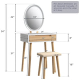 Elecwish Makeup Vanity Table Set with 3 Modes Adjustable Lighted Mirror HW1151, view 5