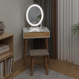 Elecwish Makeup Vanity Table Set with 3 Modes Adjustable Lighted Mirror HW1151, view 6