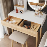 Elecwish Makeup Vanity Desk With Oval Mirror HW1149, view 5