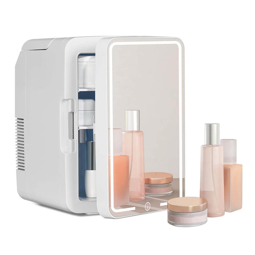 Elecwish Mini Refrigerator 10L Makeup Fridge WIth Mirrored Door AS010-10L-Cooling & Heating