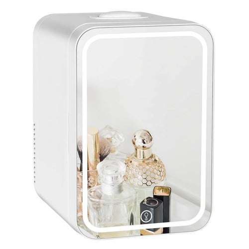 Elecwish Mini Refrigerator 8L Makeup Fridge WIth Mirrored Door AS010-8L- Cooling & Heating