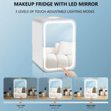 Elecwish Mini Refrigerator 8L Makeup Fridge WIth Mirrored Door AS010-8L- Cooling & Heating, view 3