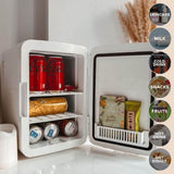 Elecwish Mini Refrigerator 8L Makeup Fridge WIth Mirrored Door AS010-8L- Cooling & Heating, view 4