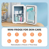 Elecwish Mini Refrigerator 8L Makeup Fridge WIth Mirrored Door AS010-8L- Cooling & Heating, view 5