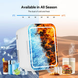 Elecwish Mini Skincare Makeup Fridge 4L/6 Can with LED Light Mirror AS010- Cooling & Heating, view 2