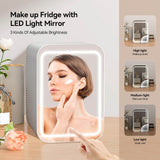 Elecwish Mini Skincare Makeup Fridge 4L/6 Can with LED Light Mirror AS010- Cooling & Heating, view 3